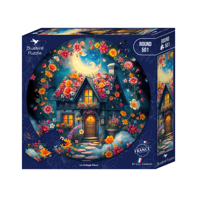 Puzzle Rond - Le Cottage Fleuri