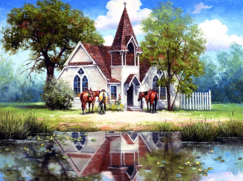 Reflet d'une Eglise en Campagne