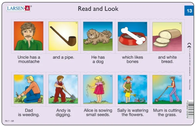 2 Puzzles Cadres - Apprendre l'Anglais : Read and Look 13-14 (en Anglais)