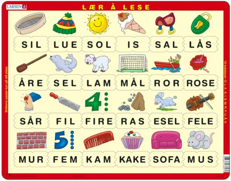 Puzzle Cadre - Apprendre à Lire (en Norvégien)