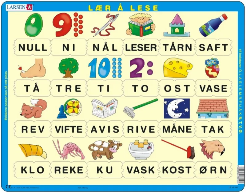 Puzzle Cadre - Apprendre à Lire le Norvégien 2 (en Norvégien)