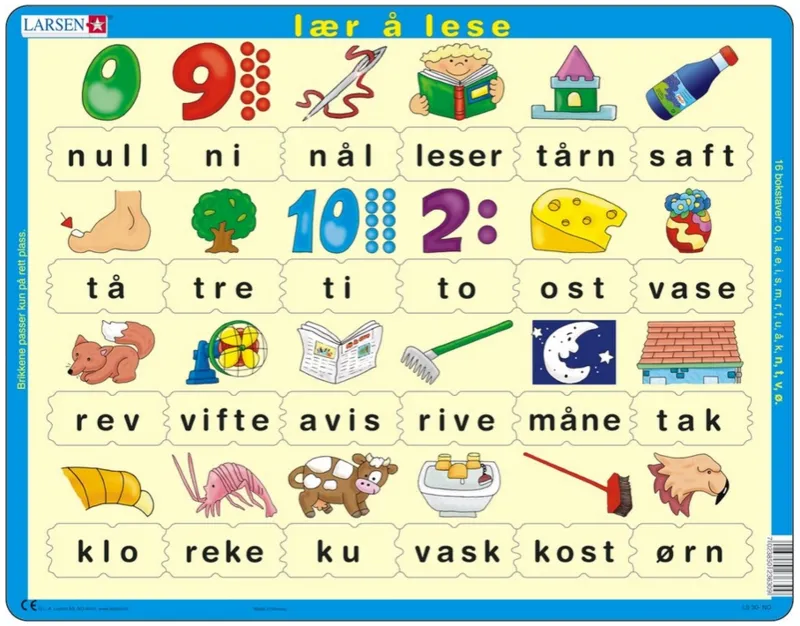 Puzzle Cadre - Lær å lese (små bokstaver) (en Norvégien)