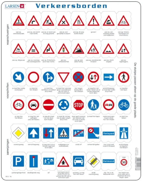 Puzzle Cadre - Verkeersborden (en Hollandais)
