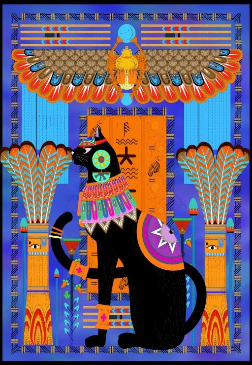 Chat Egyptien - Bleu