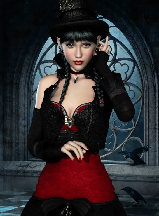 Femme Gothique aux Corbeaux