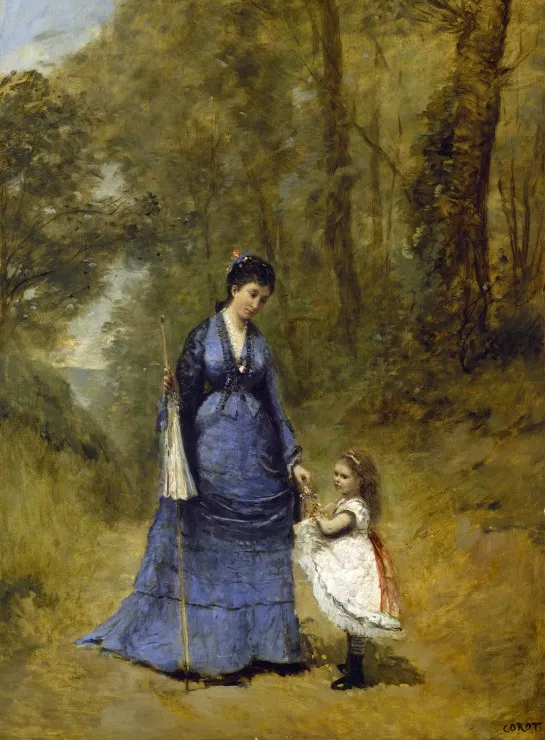 Jean-Baptiste-Camille Corot : Madame Stumpf et sa fille, 1872
