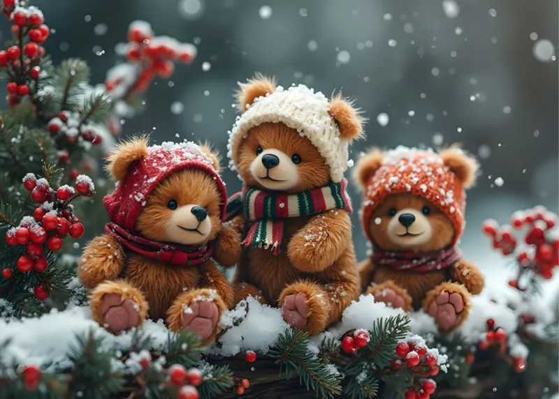 Petits Oursons sous la Neige