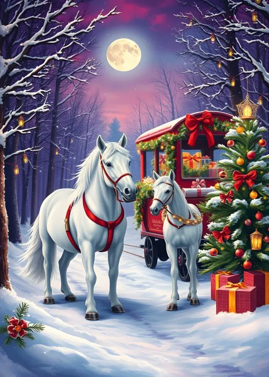 Chevaux à Noël