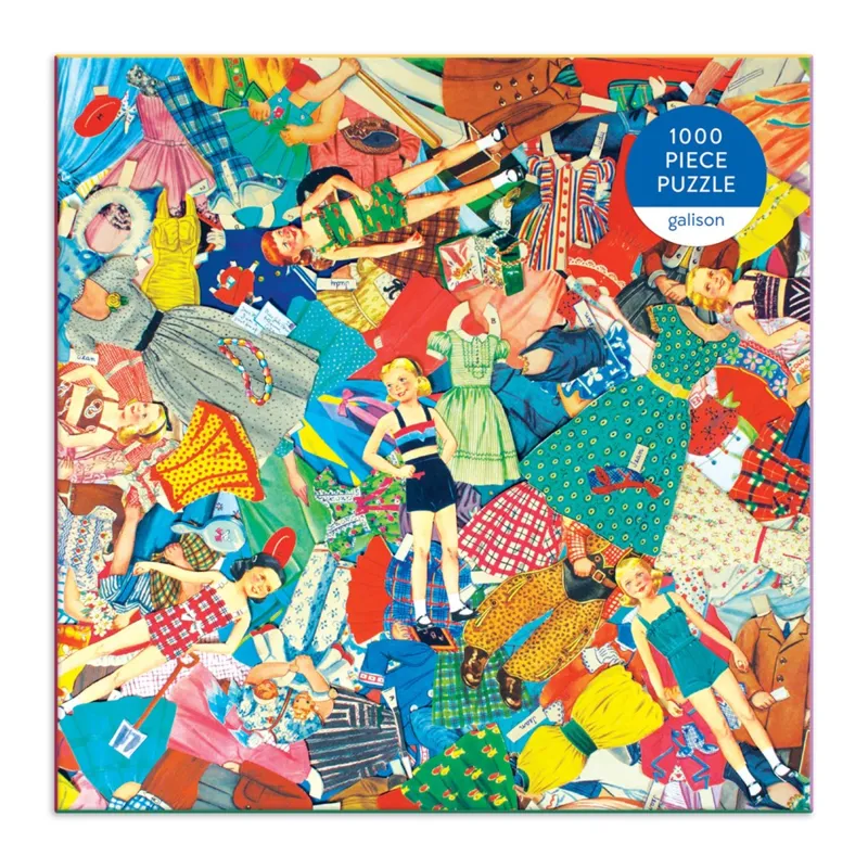 Poupée en Papier Vintage - Puzzle de 1000 pièces dans une Boîte Carrée