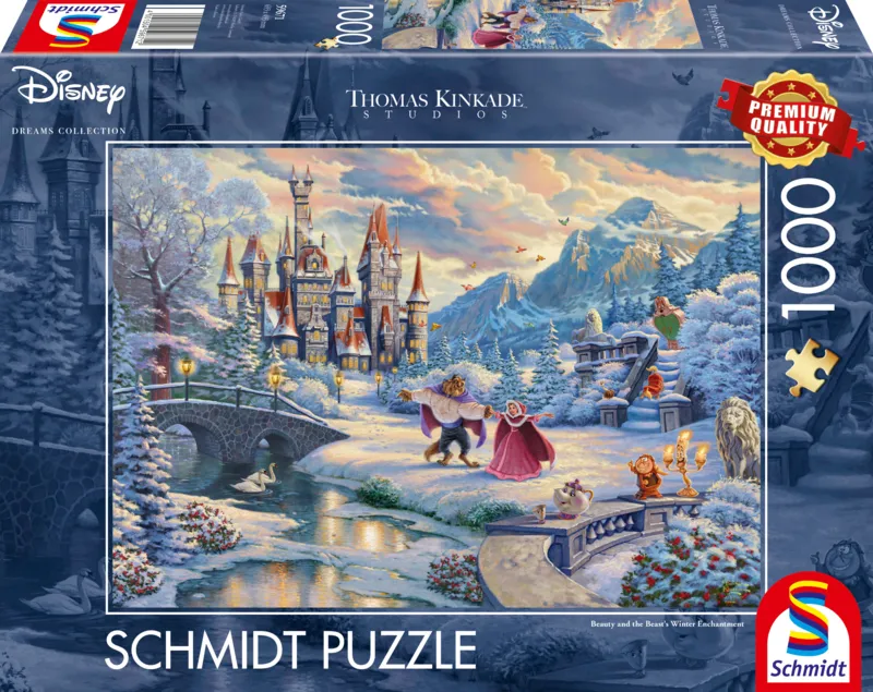 Thomas Kinkade Disney - Beauty and the Beast, Soirée d'Hiver Magique