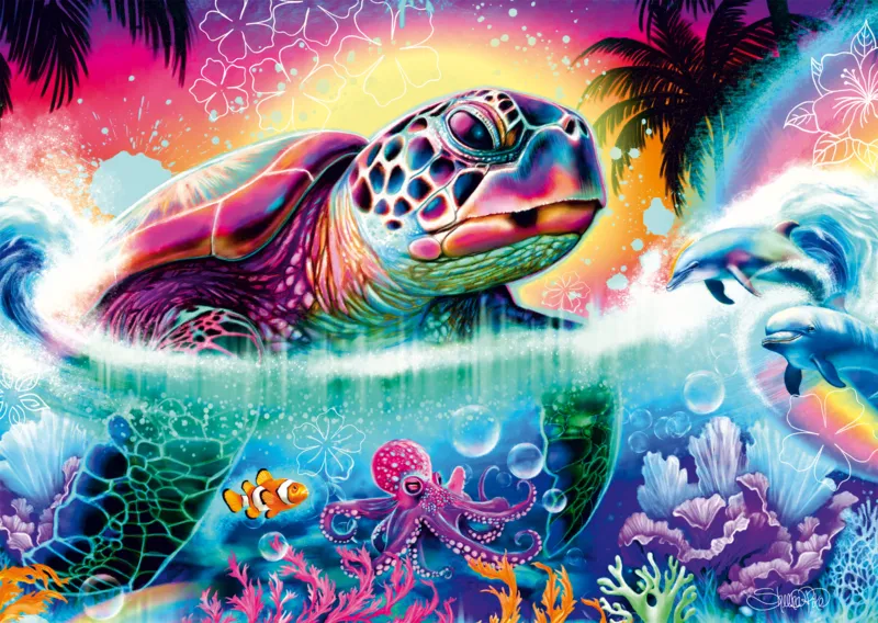Tortue néon