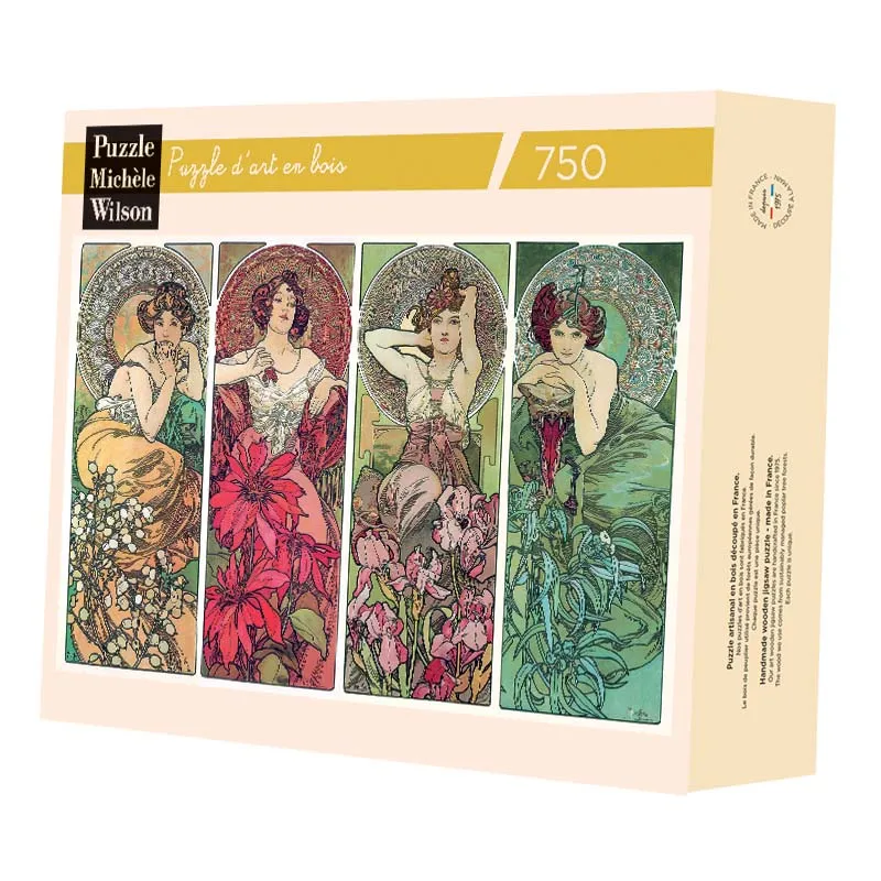 Puzzle en Bois Découpé à la Main - Les Pierres Précieuses - Mucha