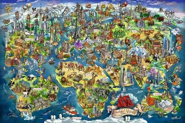 Carte Du Monde Avec Points D'Intérêt