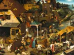 2 Puzzles - L'Art de Pieter Brueghel : Proverbes Flamands - Le Dénombrement de Bethléem