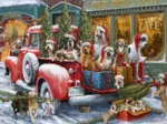 Dogs on Truck