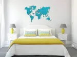 Puzzle en Bois - Carte du Monde XL (Cyan)