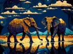 Des Éléphants Pleins de Vie
