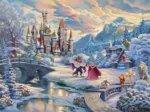 Thomas Kinkade Disney - Beauty and the Beast, Soirée d'Hiver Magique